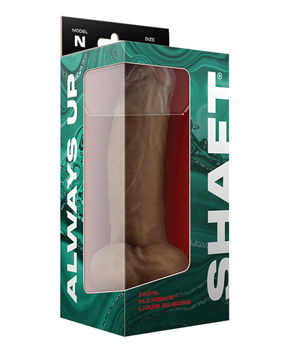 Shaft Model N 9.5 in. Dual Density Silicone Dildo with Balls & Suction Cup Oak