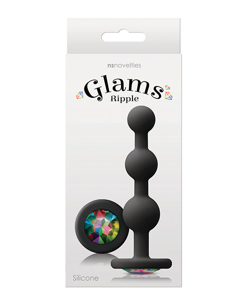 Glams Ripple Anal Plug Rainbow Gem Black