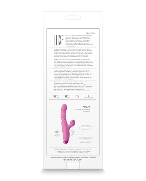Luxe Nova Rechargeable Thrusting & Throbbing Stimulator Pink