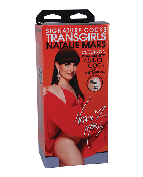 Signature Cocks Transgirls Natalie Mars ULTRASKYN Dual Density 4.5 in. Cock with Penetrable Ass Beige