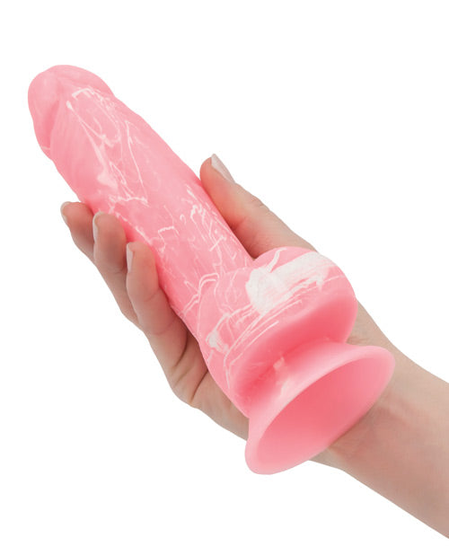 Addiction Silicone Toy Collection Brandon 7.5 in. Dildo Glow in the Dark Pink