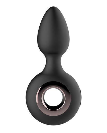 Gender Fluid Tremor Rechargeable Silicone Anal Rimmer Vibrating Plug Black