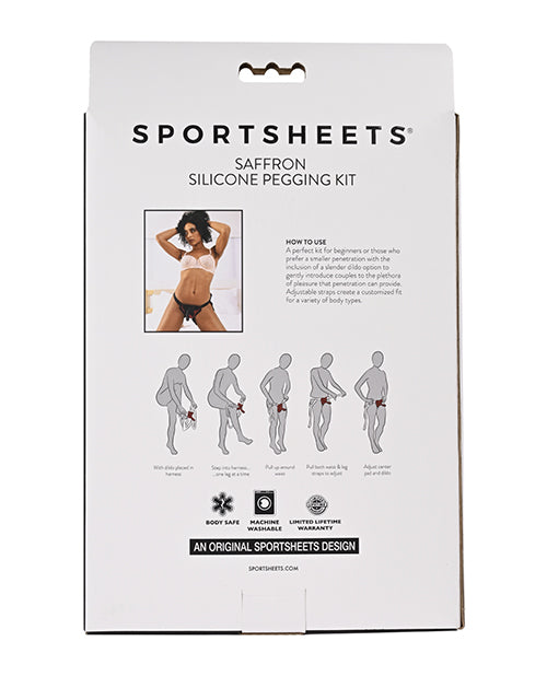 Sportsheets Saffron Silicone Pegging Kit with Adjustable Strap-On Harness & 5 in. Dildo