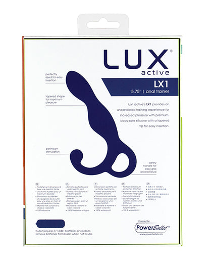 Lux Active LX1 5.75 in. Anal Trainer Silicone With Power Bullet Dark Blue