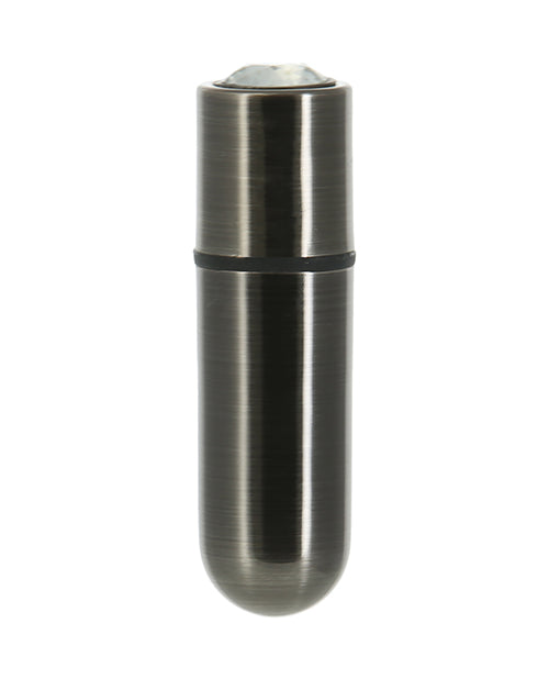 First Class Mini Rechargeable Bullet W/crystal - 9 Functions Gun Metal