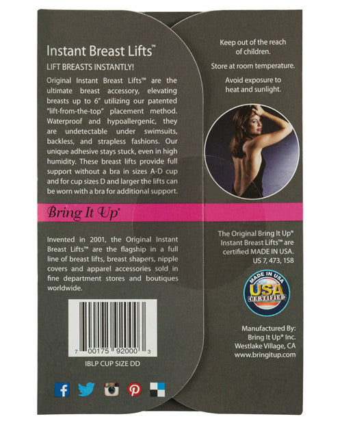 Bring It Up Plus Size Breast Lifts - Dd Cup & Larger Pack Of 3