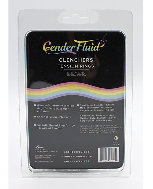 Gender Fluid Clenchers Tension Ring Set - Black