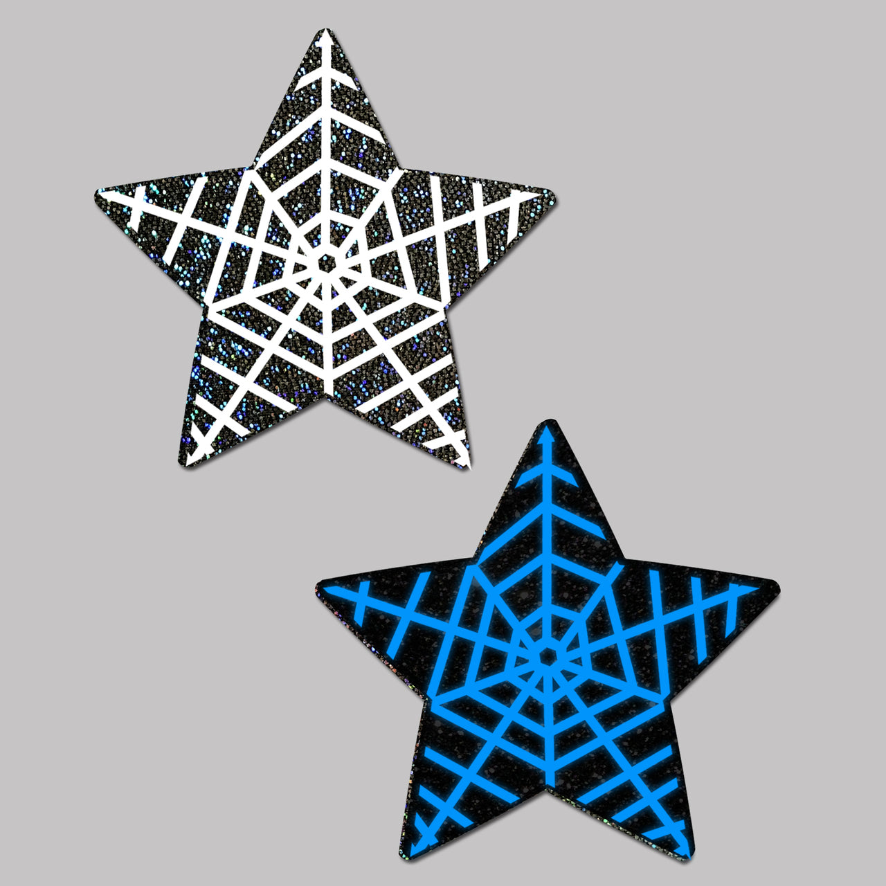 Pastease Black Glitter Star W/ Spider Web