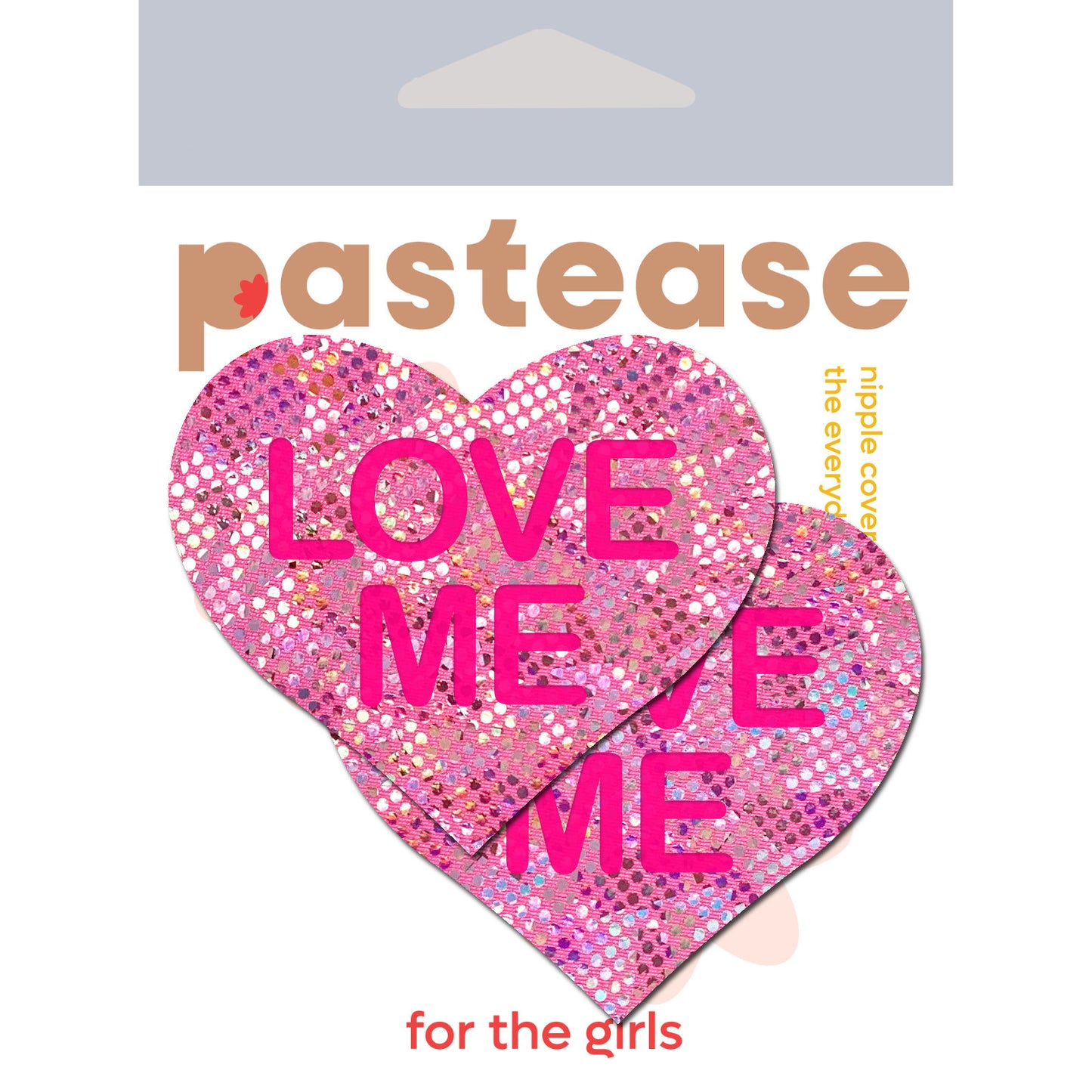 Pastease Glitter 'Do Me' Heart Pasties Pink