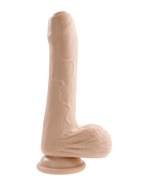 Evolved 'Peek A Boo' Rechargeable Vibrating 8 in. Silicone Uncircumcised Dildo with Power Boos