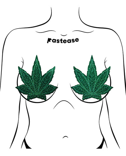 Pastease Pot Leaf Glitter Green Fuller Coverage