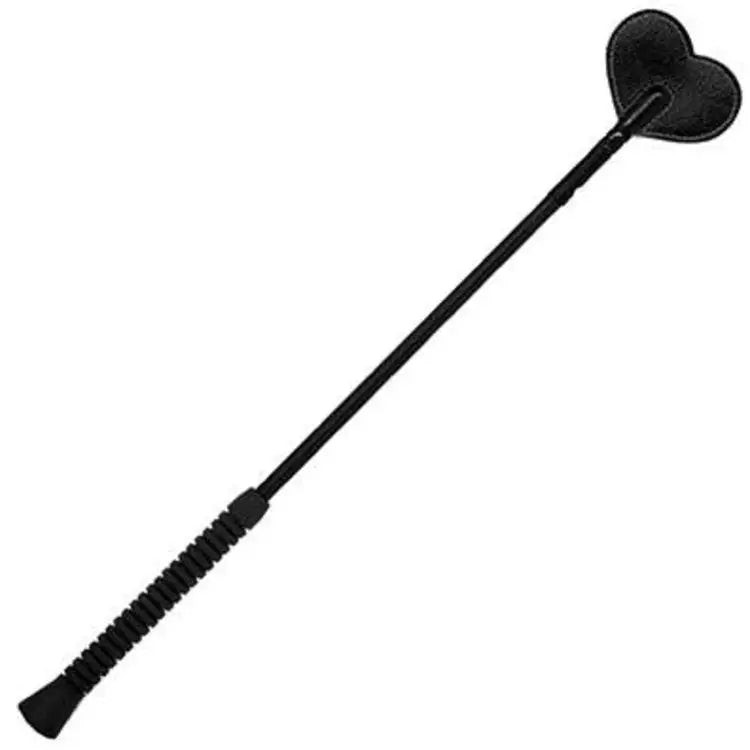 20in Flexi Crop- Black Heart Shape Leather Tip - Paddle