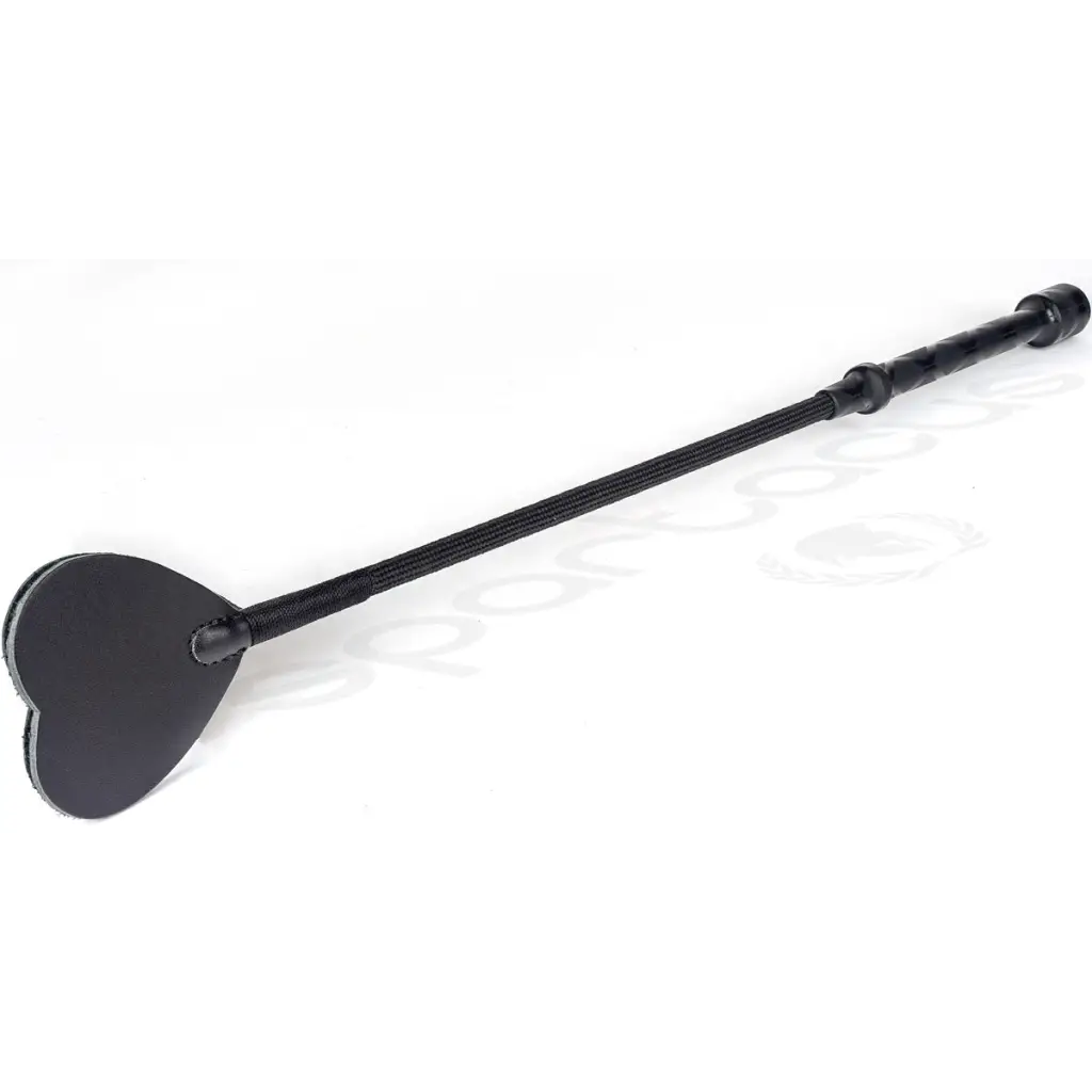 20in Flexi Crop- Black Heart Shape Leather Tip - Paddle