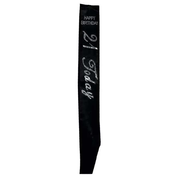 21 Today Sash Black - Party Games Gifts & Supplies