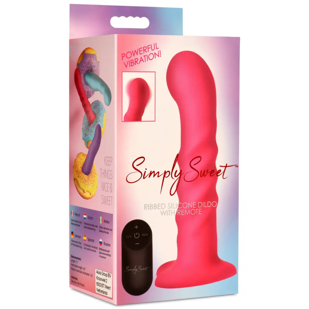 21x Vibrating Ribbed Silicone Dildo - Vibrating-dildos