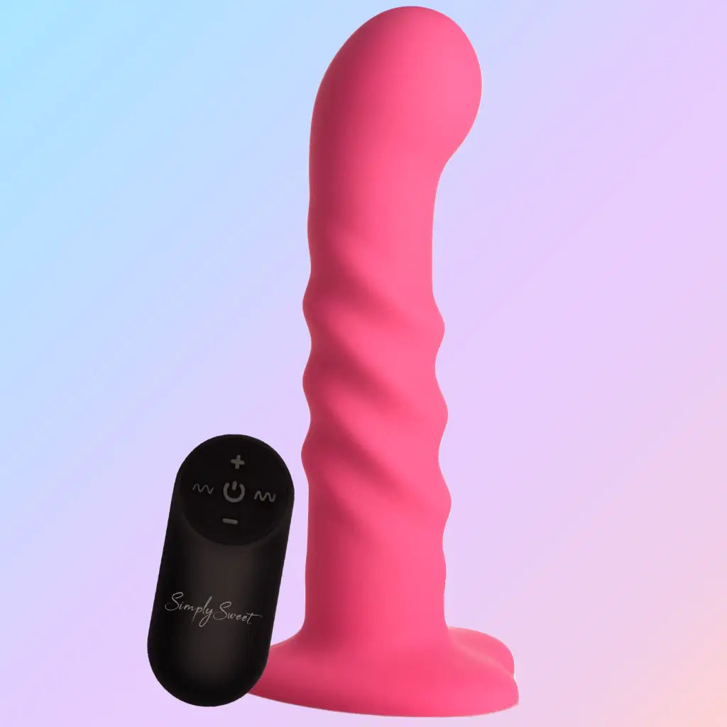 21x Vibrating Ribbed Silicone Dildo - Vibrating-dildos