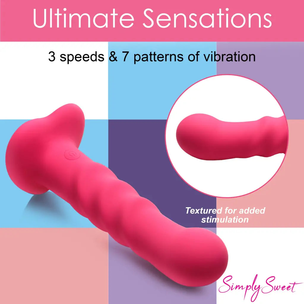 21x Vibrating Ribbed Silicone Dildo - Vibrating-dildos