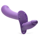 Strap U Strap On Kit Purple 28x Double Diva 2 Inch Double Dildo With Harness And Remote Control at the Haus of Shag