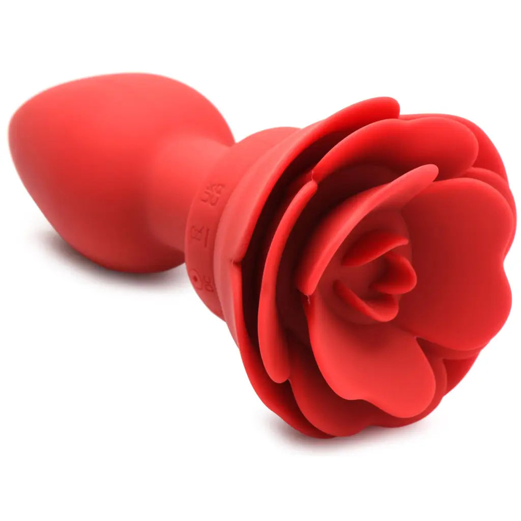 28x Silicone Vibrating Rose Anal Plug With Remote - Powered Butt Plug