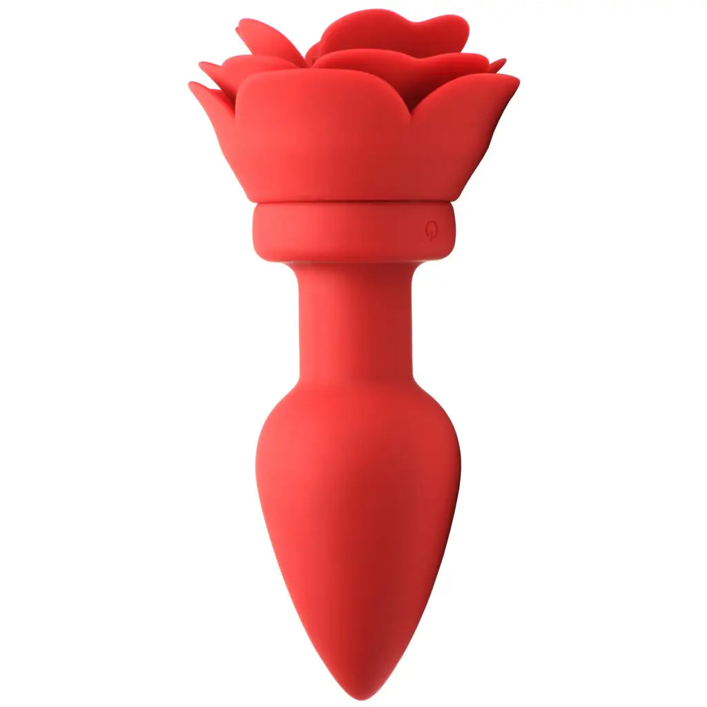 28x Silicone Vibrating Rose Anal Plug With Remote - Powered Butt Plug