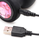 Pink gem anal plug with USB charging cable - Booty Sparks 28x Vibrating Silicone