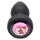 Booty Sparks 28x Vibrating Black Silicone Pink Gem Anal Plug for stylish and pleasurable fun