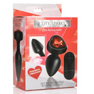 28x Vibrating Silicone Anal Plug with a Red Heart Jewel and Remote Control