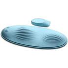 Light blue textured vibrating silicone pad - 28x Wave Slider with remote control