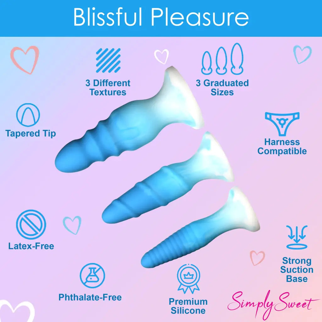 3 Piece Silicone Butt Plug Set - Butt Plug