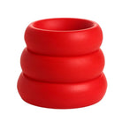 Trinity Vibes Cock Ring Red 3 Piece Silicone Cock Ring Set at the Haus of Shag