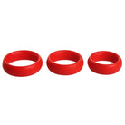 Trinity Vibes Cock Ring Red 3 Piece Silicone Cock Ring Set at the Haus of Shag