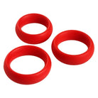 Trinity Vibes Cock Ring Red 3 Piece Silicone Cock Ring Set at the Haus of Shag