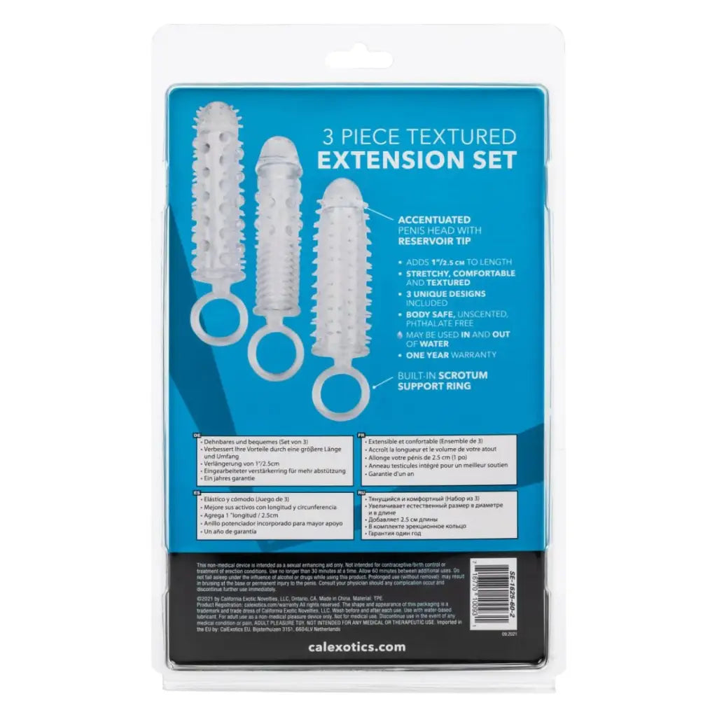 CalExotics Sextoys for Couples 3 Piece Textured Extension Set at the Haus of Shag