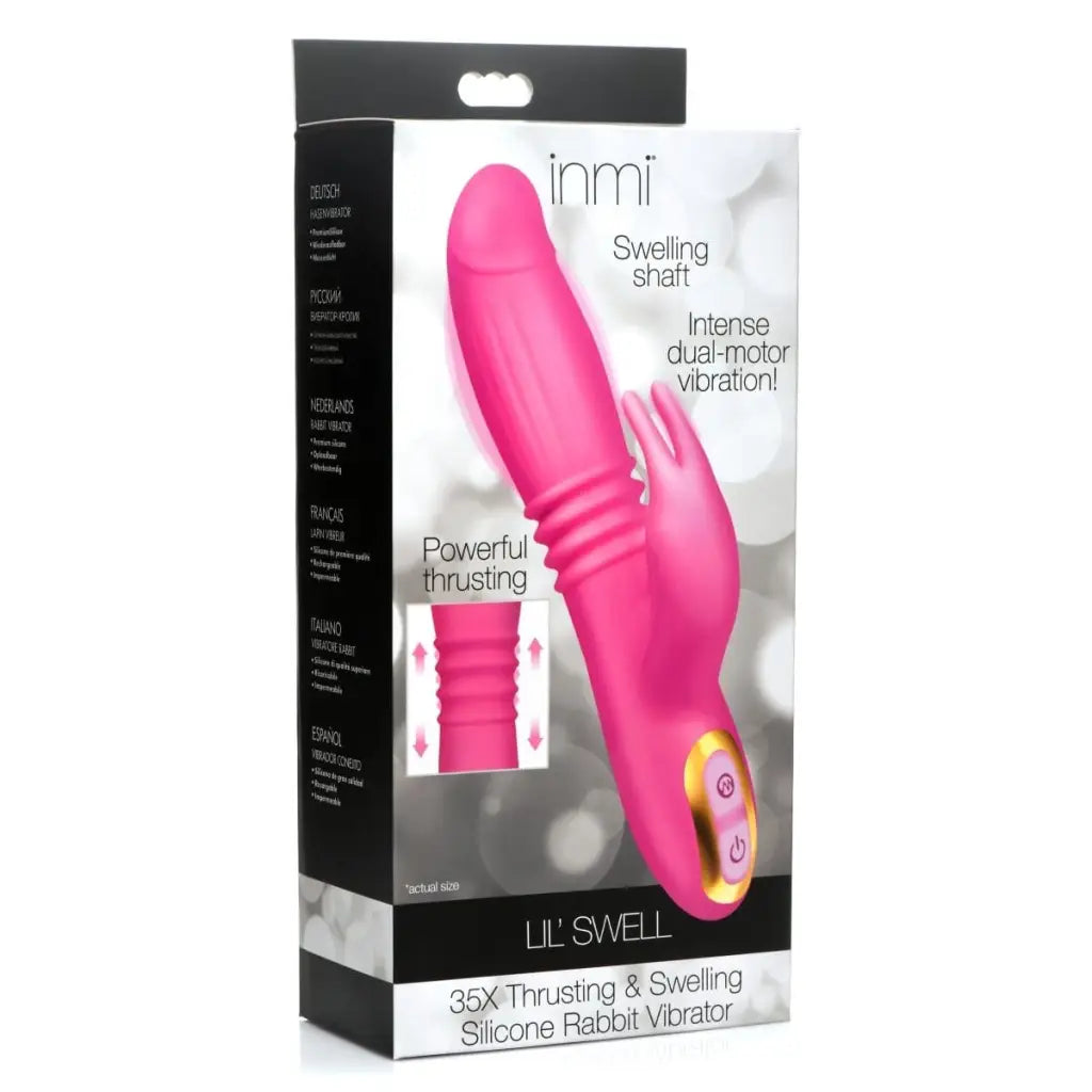 inmi Vibrator 35x Lil Swell Thrusting And Swelling Silicone Rabbit Vibrator at the Haus of Shag