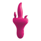 Close up of the 3Some Holey Trinity Vibrator, pink with a large horn