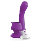 3Some Plain Vibrator Purple 3Some Wall Banger G Rechargeable Remote-Controlled Silicone Vibrator With Suction Cup at the Haus of Shag