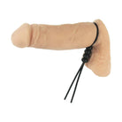 Adult novelty adjustable cock and ball tie black with male anatomy and stimulation accessory