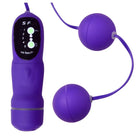 5 Function Purple Vibrating Pleasure Beads with digital control panel and spherical accessories