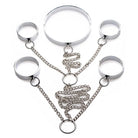 Master Series Cuffs 5 Piece Stainless Steel Shackle Set - at the Haus of Shag