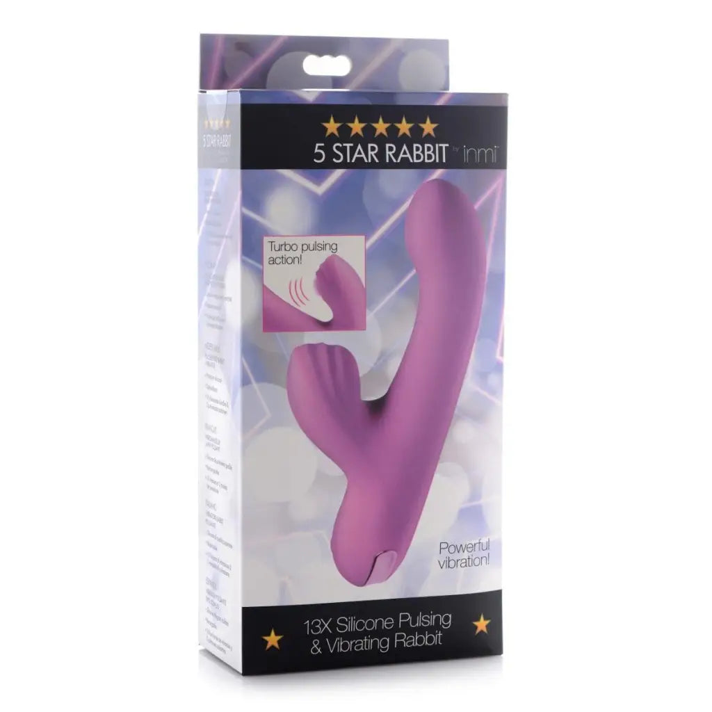 inmi Vibrator 5 Star 13x Silicone Pulsing And Vibrating Rabbit at the Haus of Shag