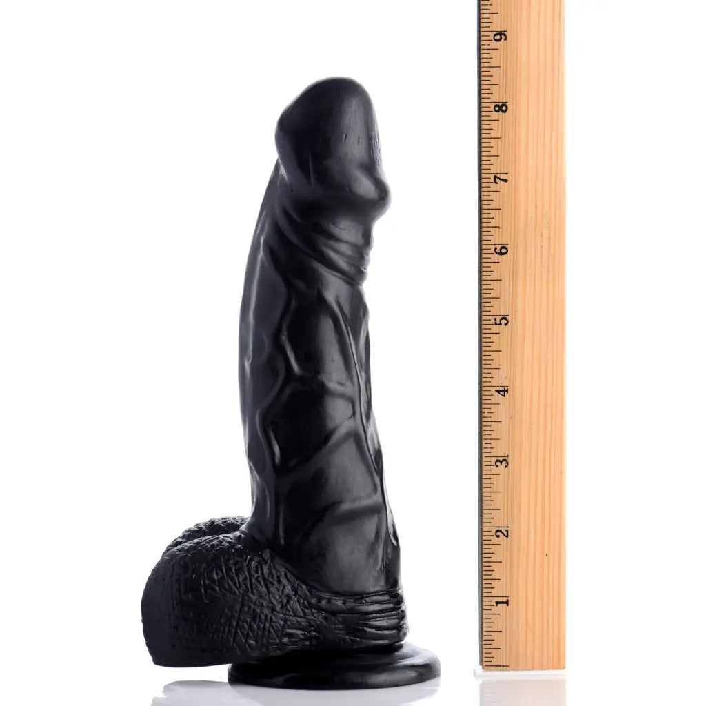 6.5 Inch Realistic Suction Cup Dildo - Black - Dildos