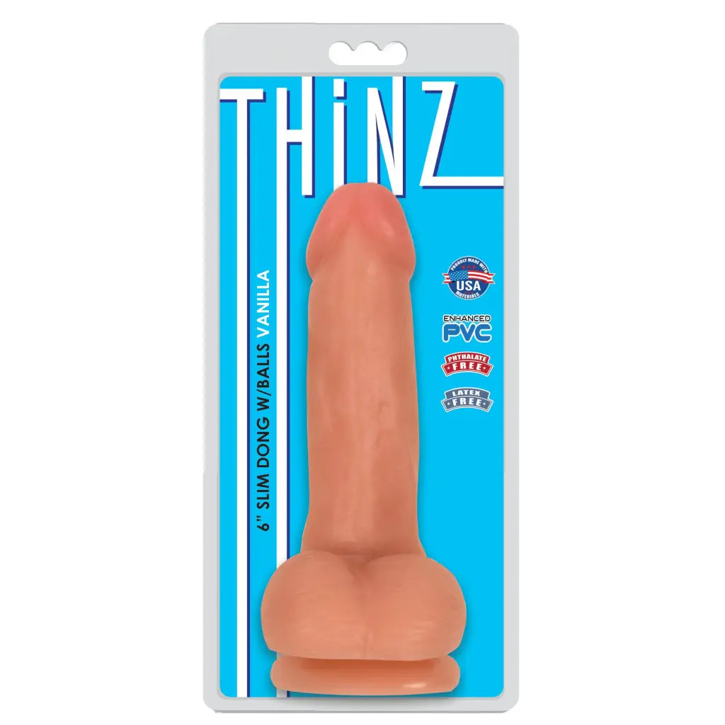 6 Inch Slim Dildo With Balls - Realistic Dildo