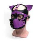 665 Bondage Pup Hood - Black/Purple / One Size - Bondage Blindfolds & Restraints