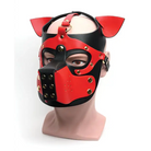 665 Bondage Pup Hood - Black/Red / One Size - Bondage Blindfolds & Restraints