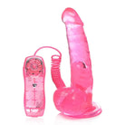 Pink vibrating dildo with suction cup - 7.5 inch durable adult toy for pleasure