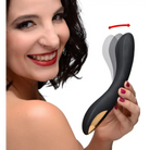 7x Bendable Silicone Vibrator - Sleek Black Intimate Device with Curved Shape