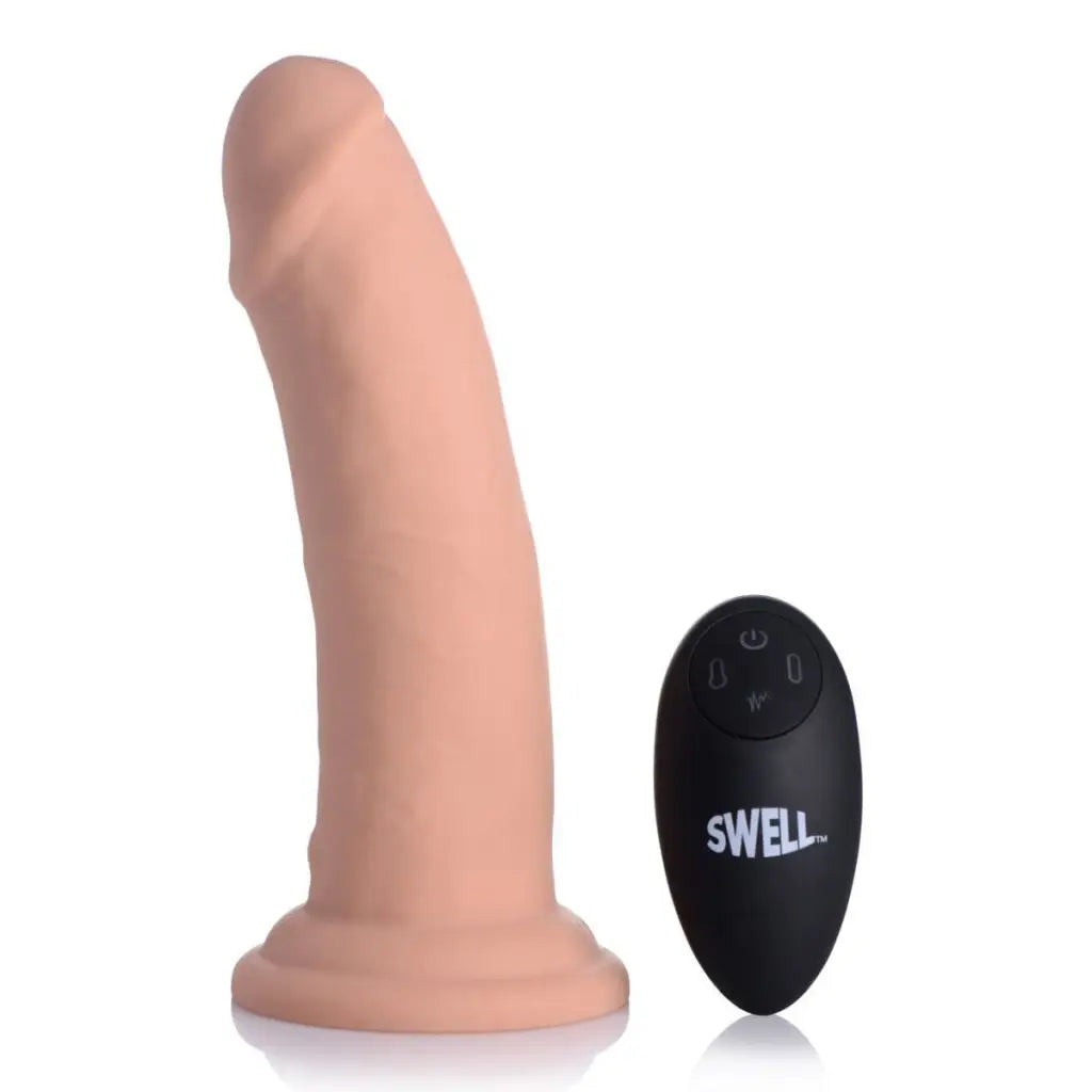 Swell Dildos 7x Inflatable And Vibrating Remote Control Silicone Dildo at the Haus of Shag