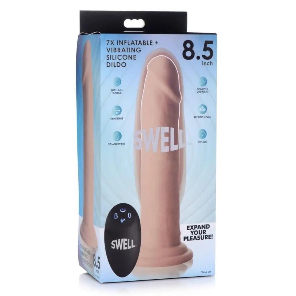 Swell Dildos 7x Inflatable And Vibrating Remote Control Silicone Dildo at the Haus of Shag