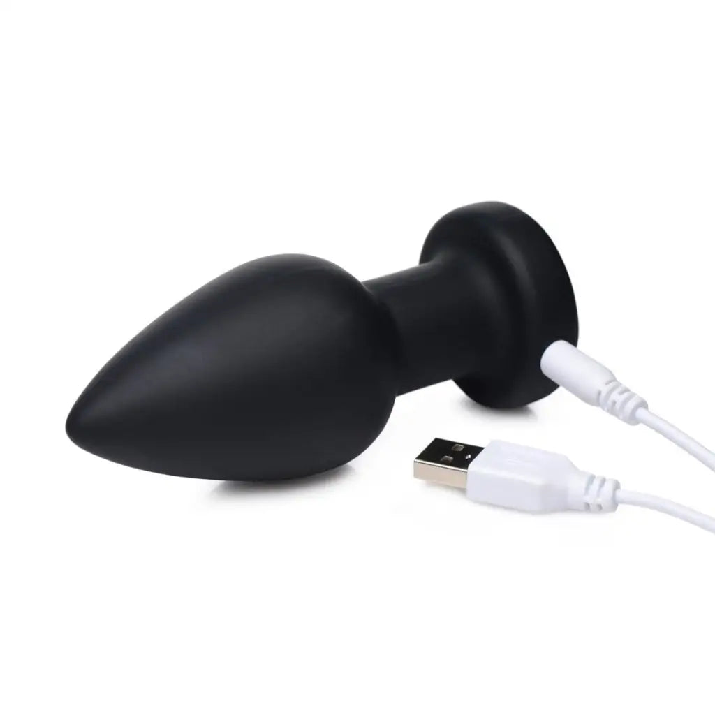 Booty Sparks 7x Light Up Rechargeable Anal Plug with Black Silicone and USB Charging Cable