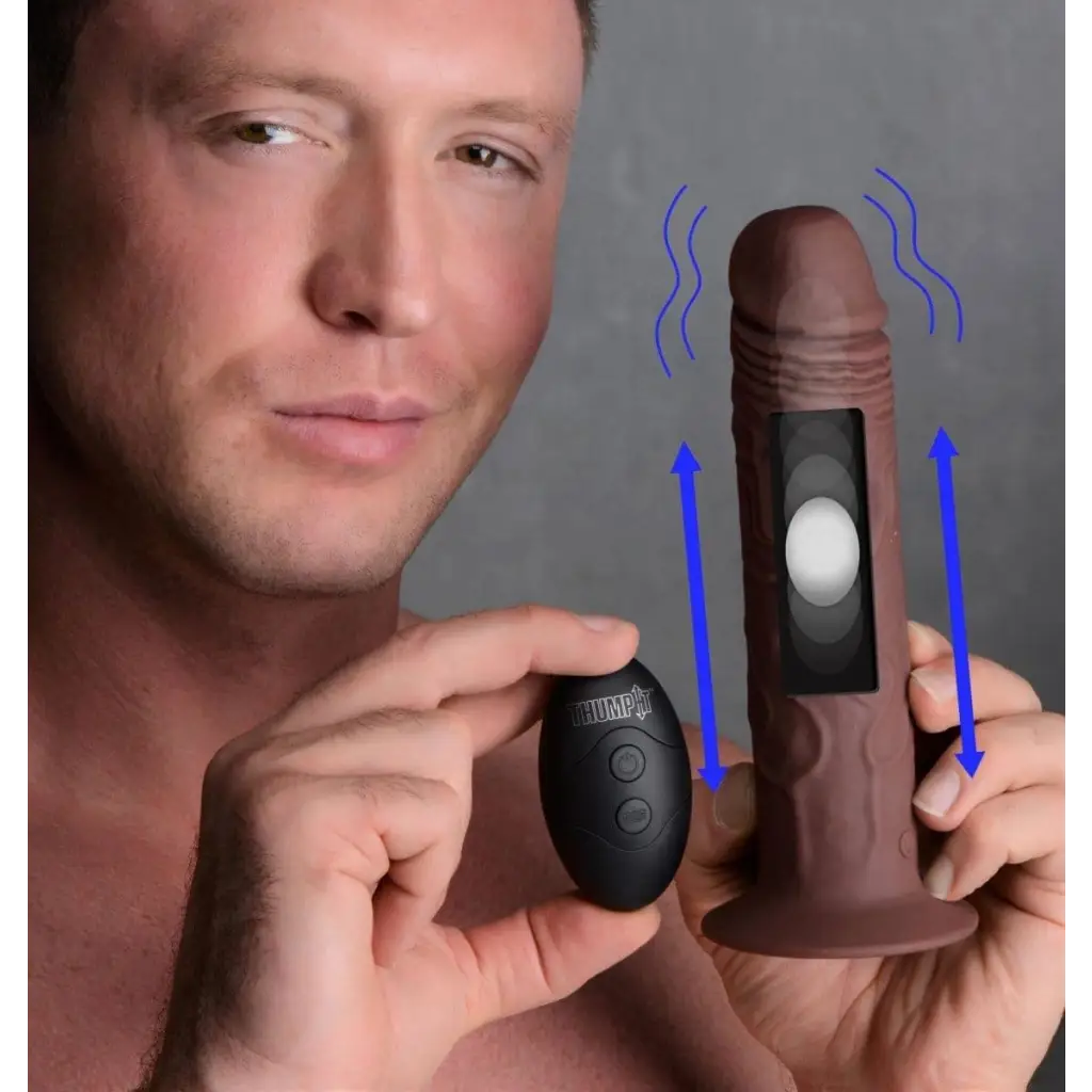 Thump It Dildos 7x Remote Control Vibrating And Thumping Dildo at the Haus of Shag